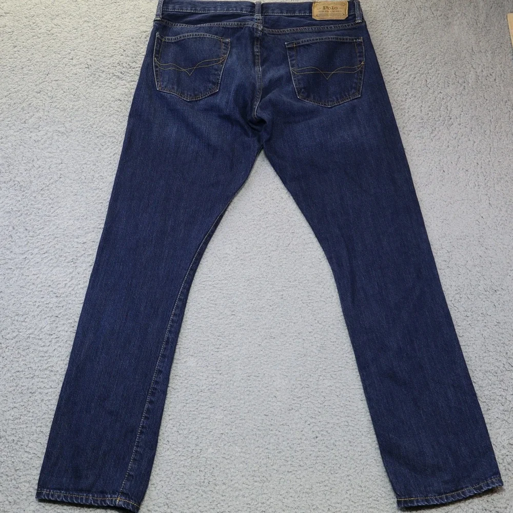 Polo Ralph Lauren Sullivan Slim Jeans Mens 34x34 Dark Wash Indigo‎ Denim Pants